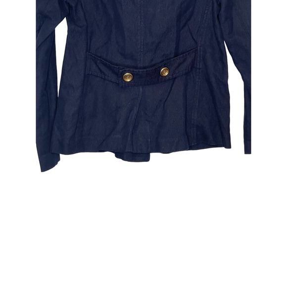 J.Crew Women's Jacket Coat Double Breast Gold Buttons Long Sleeve Blue Size 2 - Picture 8 of 10